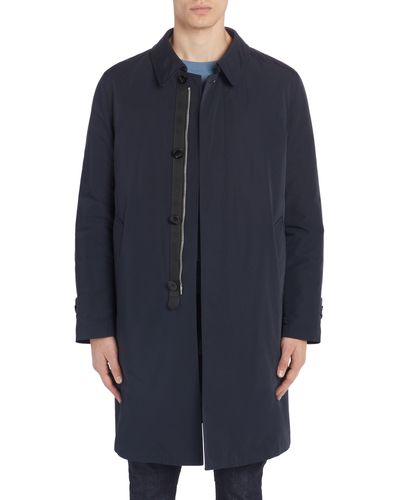 Tom Ford Classic Fit Microfaille Raincoat - Blue