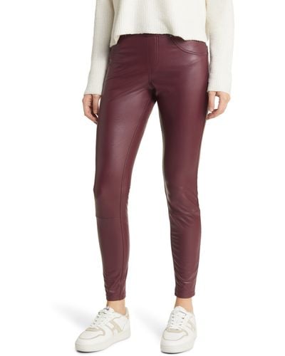 Hue Faux Leather leggings - Red