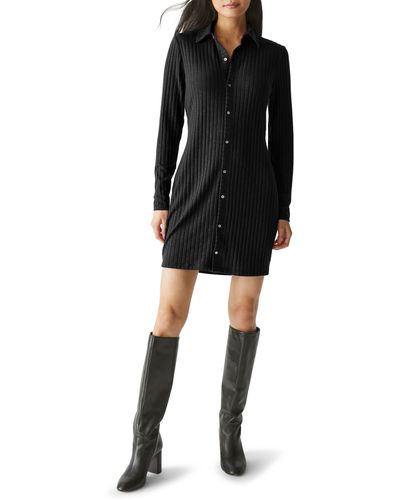 Michael Stars Kayla Long Sleeve Minidress - Black