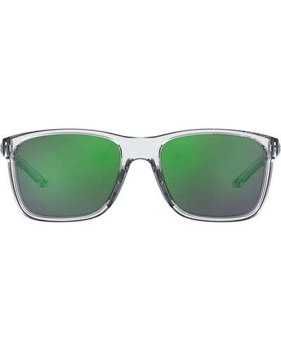 Under Armour 56mm Mirrored Square Sunglasses - Green