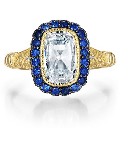 Lafonn Simulated Diamond & Sapphire Art Deco Ring - Blue