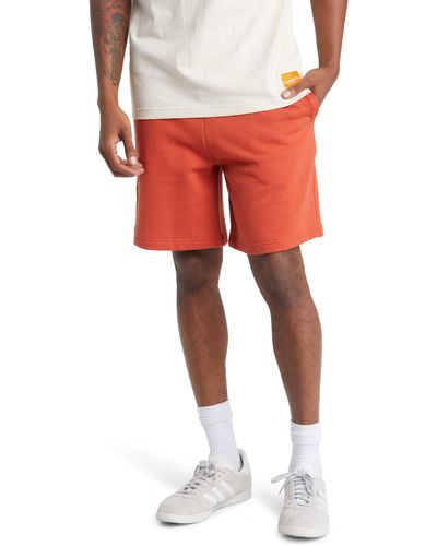 Carrots Wordmark Cotton Logo Graphic Sweat Shorts - Red