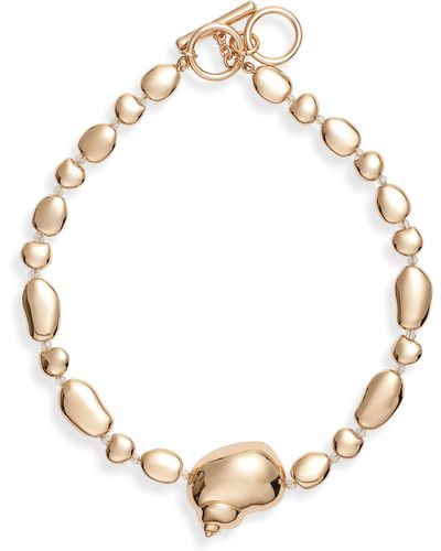 Open Edit Polished Bead Statement Necklace - Metallic