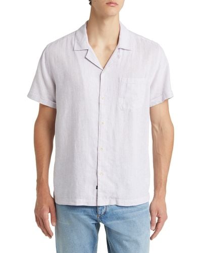 Rails Waimea Short Sleeve Linen Blend Button-up Shirt - White