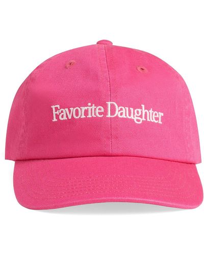 FAVORITE DAUGHTER Classic Logo Cotton Twill Baseball Cap - Pink