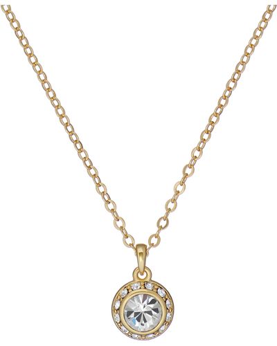 Ted Baker Soltell Solitaire Crystal Halo Pendant Necklace - Metallic
