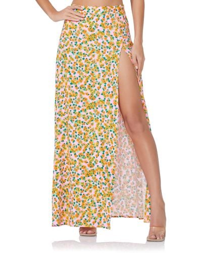 AFRM Deren Floral Slit Hem Maxi Skirt - Multicolor