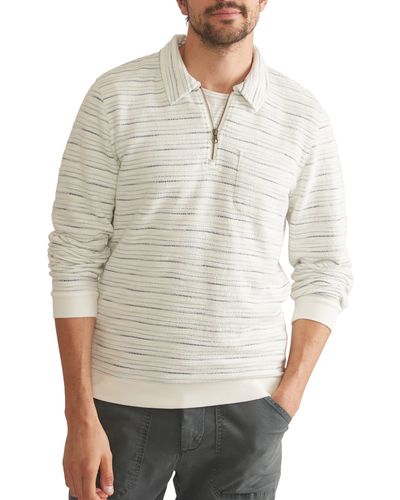 Marine Layer Textured Stripe Pullover Sweater - Gray