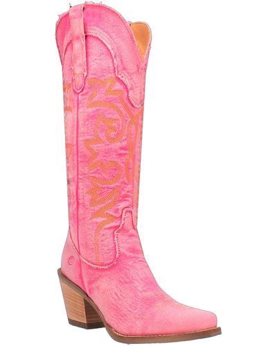 Dingo Texas Tornado Knee High Western Boot - Pink