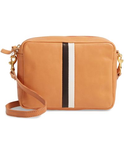 Clare V. Midi Sac Leather Crossbody Bag/clutch - Orange