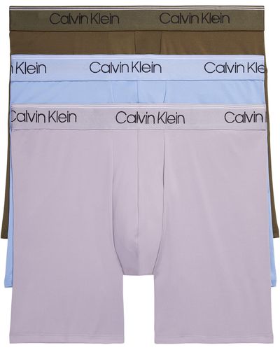 Calvin Klein 3-pack Low Rise Microfiber Stretch Boxer Briefs - Purple