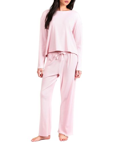 Papinelle Luxe Rib Pajamas - Pink