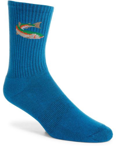 American Trench Fish Out Of Water Crew Socks - Blue