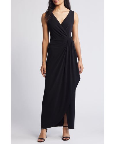 Connected Apparel Ity Pleated Detail Maxi Dress - Black