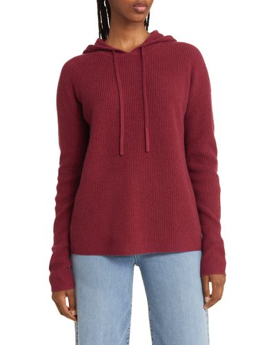 Nordstrom Wool & Cashmere Knit Hoodie - Red