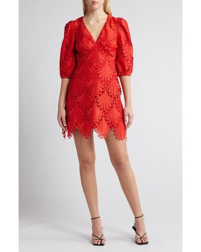 Adelyn Rae Harper Lace Minidress - Red