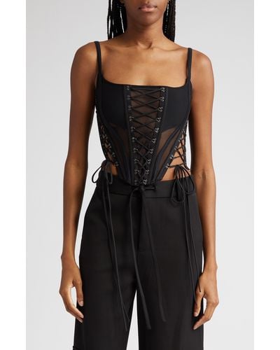 Monse Laced Bustier Top - Black