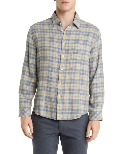 Rails Lennox Relaxed Fit Plaid Cotton Blend Button-up Shirt - Gray