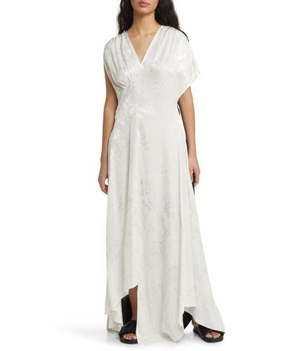 TOPSHOP Colorblock Jacquard Dress - White