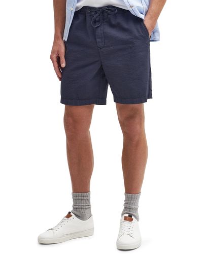 Barbour Melbury Cotton Seersucker Shorts - Blue