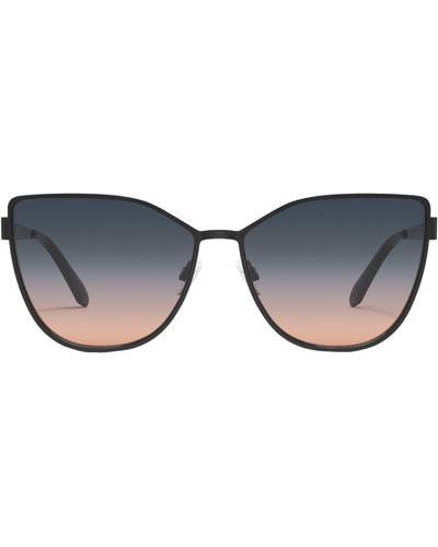 Quay In Pursuit 64mm Gradient Cat Eye Sunglasses - Blue