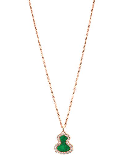 Qeelin Wulu Jade & Diamond Pendant Necklace - Metallic
