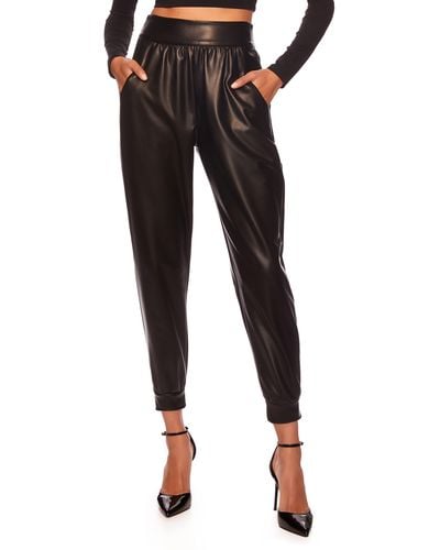 Susana Monaco Faux Leather sweatpants - Black