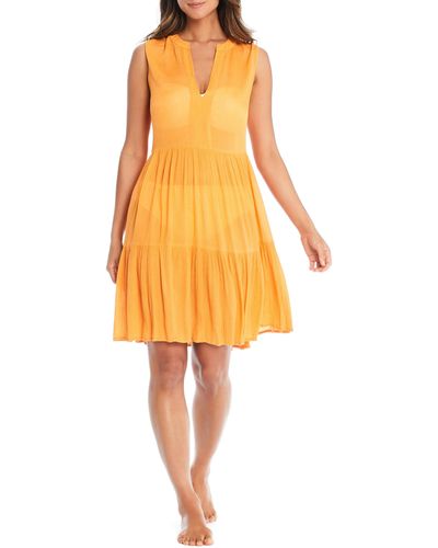Rod Beattie Sleeveless Cover-up A-line Dress - Orange