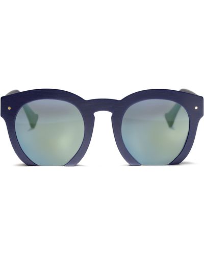 Grey Ant Fromone 50mm Round Sunglasses - Blue