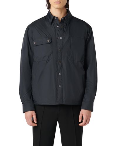 Bugatchi Water Resistant Nylon Shirt Jacket - Black