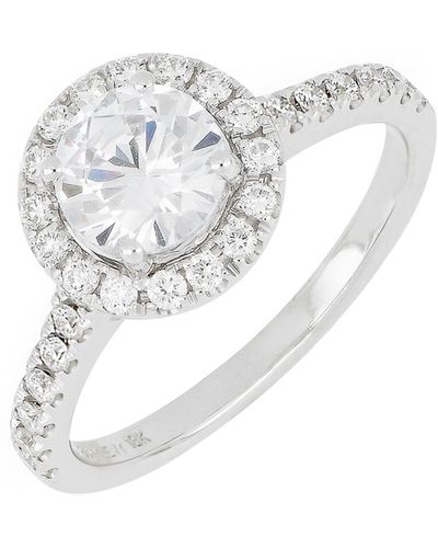 Bony Levy Pavé Diamond Halo Round Engagement Ring Setting - White