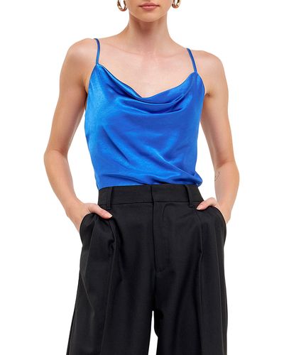 Endless Rose Cowl Neck Camisole - Blue