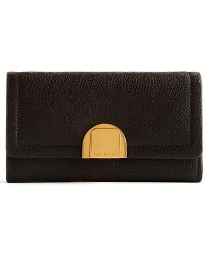 Ted Baker Imieldi Lock Detail Leather Clutch - Black