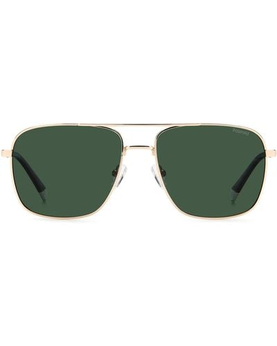 Polaroid 58mm Polarized Rectangular Sunglasses - Green