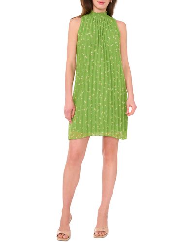 Halogen® Halogen(r) Floral Pleat Swing Dress - Green