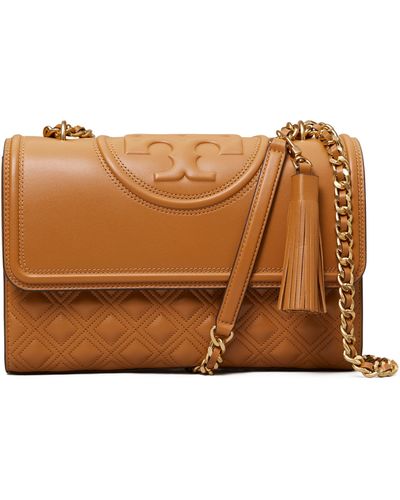 Tory Burch Fleming Leather Convertible Shoulder Bag - Brown