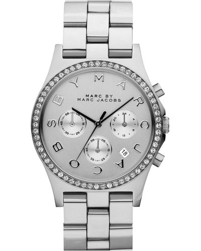 Marc Jacobs 'henry' Chronograph & Crystal Topring Watch - Gray