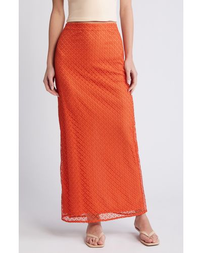 Something New Chrissy Lace Skirt - Orange