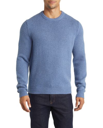 Scott Barber Cashmere & Cotton Crewneck Sweater - Blue