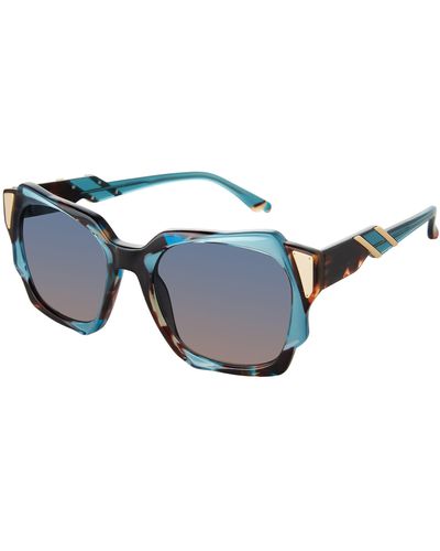 Coco and Breezy Fortune 55mm Rectangular Sunglasses - Blue