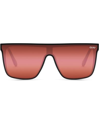 Quay Nightfall 49mm Shield Sunglasses - Pink