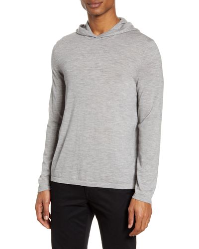 Vince Wool & Cashmere Pullover Hoodie - Gray