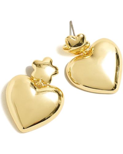 Madewell Puffy Heart Statement Earrings - Metallic