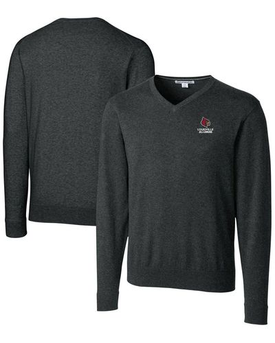 Cutter & Buck Louisville Cardinals Alumni Logo Lakemont Tri-blend V-neck Pullover Sweater At Nordstrom - Black