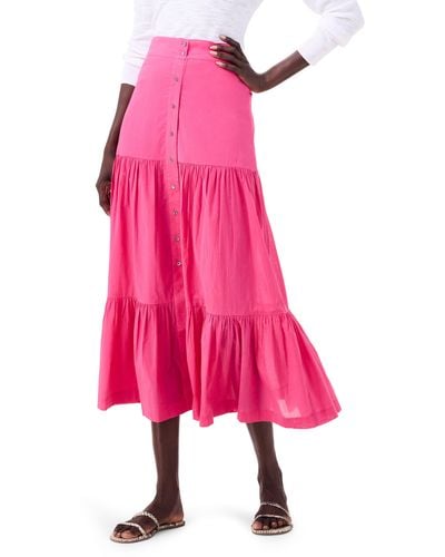 NIC+ZOE Nic+zoe Cotton Tiered Skirt - Pink