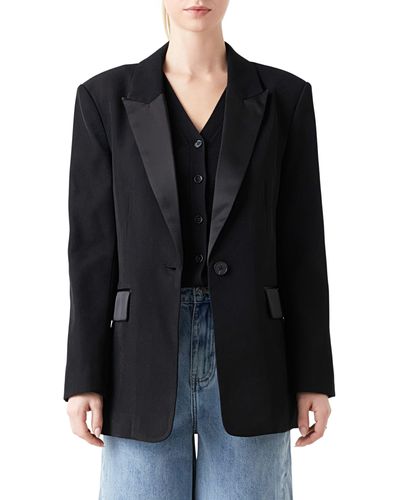 Grey Lab Oversize Tuxedo Jacket - Black