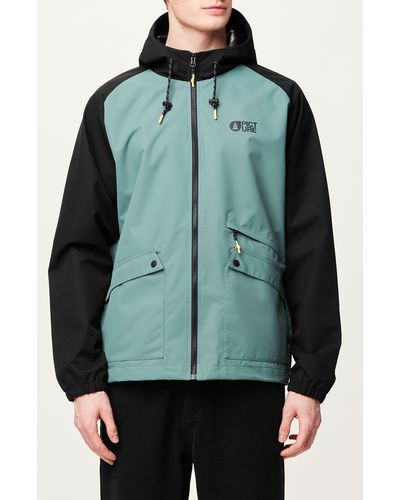 Picture Surface Waterproof Hooded Jacket - Green