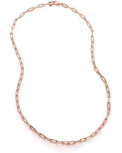 Monica Vinader Deco Paper Clip Chain Necklace - White
