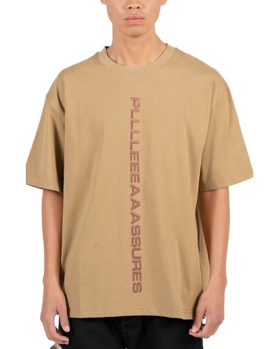 Pleasures Drag Embroidered Cotton T-shirt - Natural