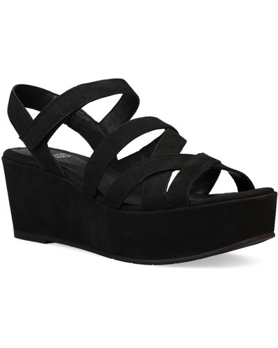 Eileen Fisher Mazy Slingback Platform Wedge Sandal - Black